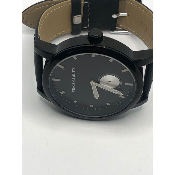 Vince Camuto Unisex Black Leather Digital Black Dial Quartz Genuine Watch OP209 - Picture 6 of 9